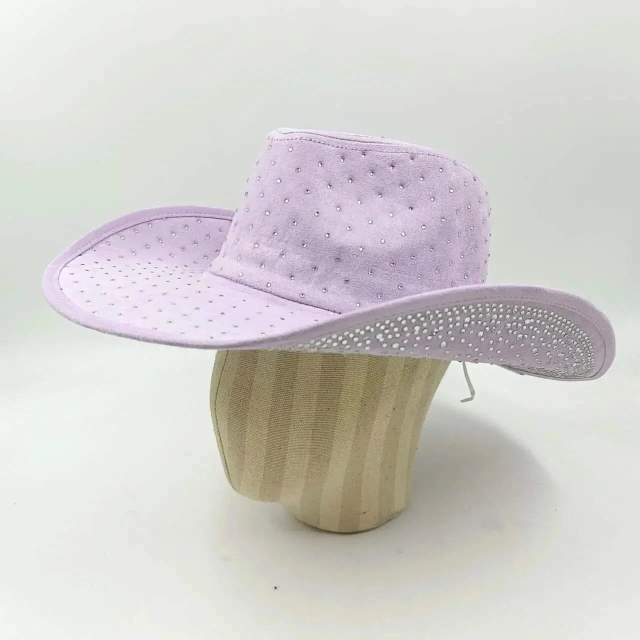 Women's cowboy hat high-end custom accessories white exquisite cowboy fashion shiny pearl rhinestone cowboy hat prom party hat