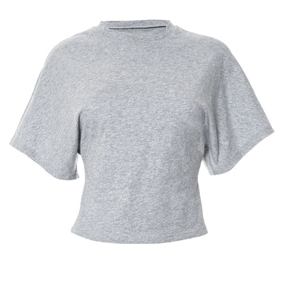 Women's cotton t-shirt summer 2025 baggy crop top French style elegant blouses Sense of design Short sleeve tee casual y25tp031