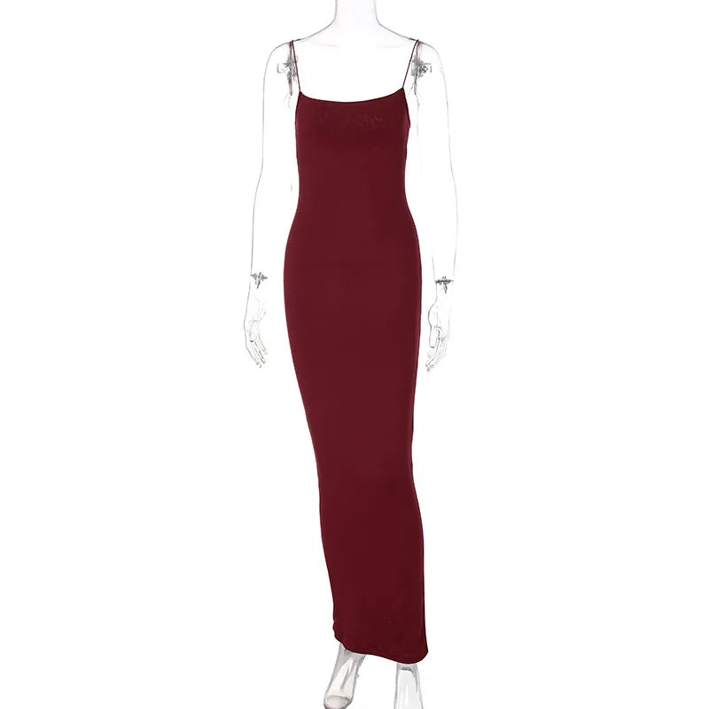 New Dresses 2025 Woman Fashion Summer Sexy Halter Temperament Halter Long Dress Slim Skirts Women's Clothing Tops