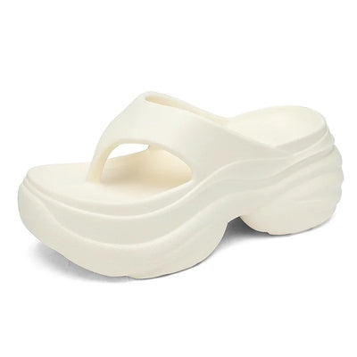 Flip-Flops Women's 2025 Summer New Lightweight Heightening Sandals Casual Slippers Outer Wear Beach Shoes Height Increasing