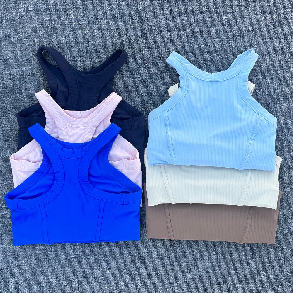 Women Breathable Sports Bra Fitness Top Women Seamless Yoga Bra High Strength Shock-Absorbing Sports Bra Gym Workout Top