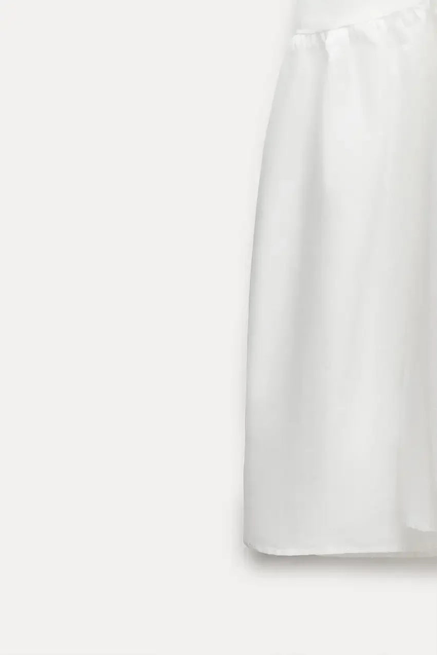 ZBZA Women's Tiered Poplin Dress Sweetheart Neckline Adjustable Bow Straps Sleeveless Camisole Midi Dress New Female Chic Dress