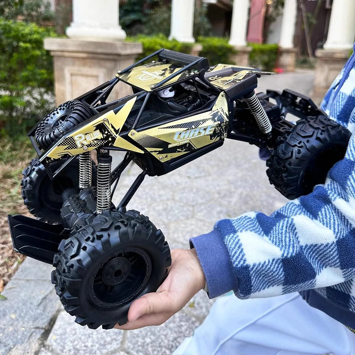 1:10 4WD RC Car With Led Lights Remote Control Cars Buggy Off Road 4x4 Radio Control Alloy Trucks Boys Toys for Chil