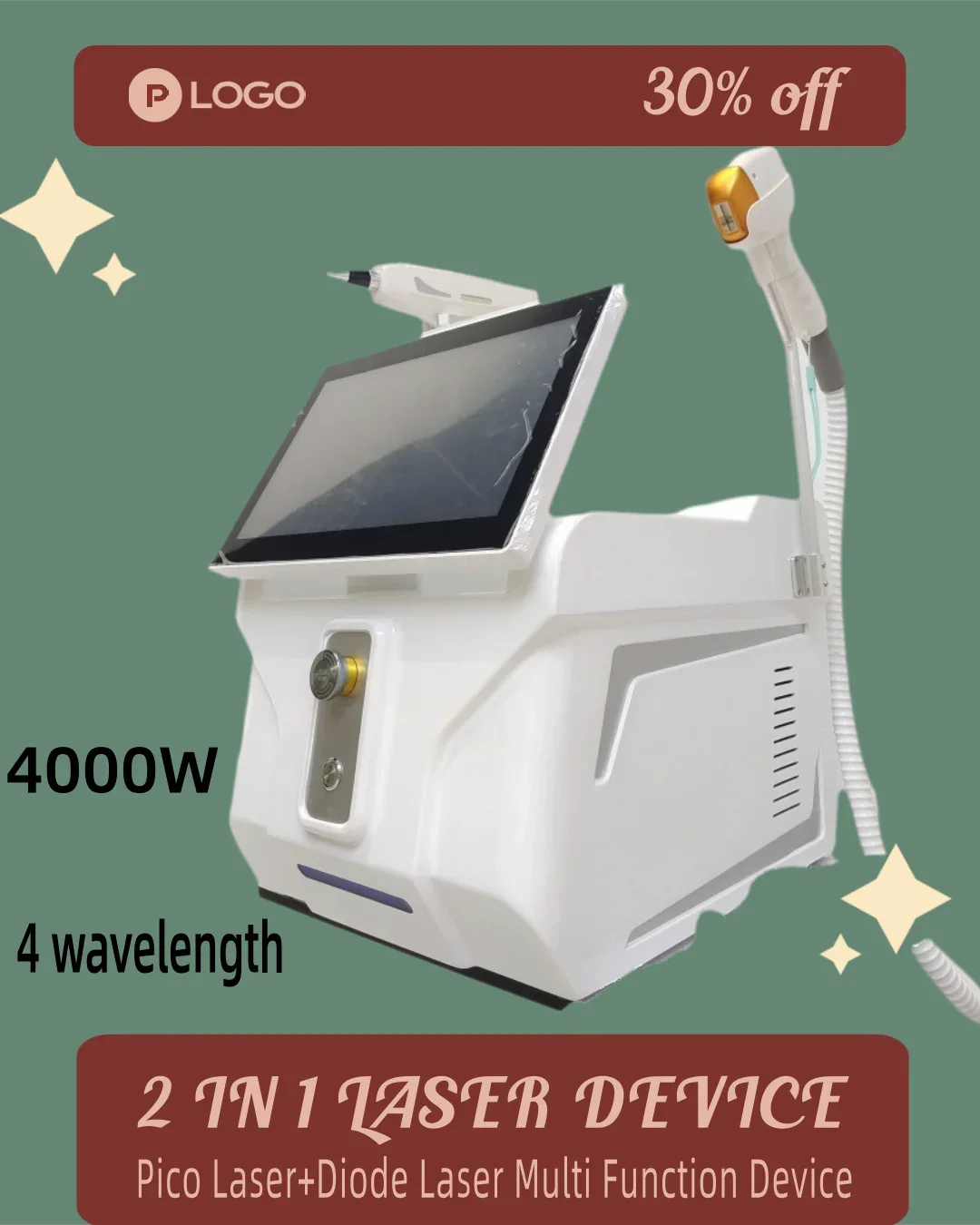 Hair remvoal handle  Germany diode laser hair removal technology is based on the selective kinetics of light and heat. The laser