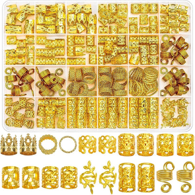 220 Gold-Plated Hair Accessories Woven Jewelry Women's Hair Accessories Trendy Hairstyles Fashionable Metal Hair Rings Cuffs
