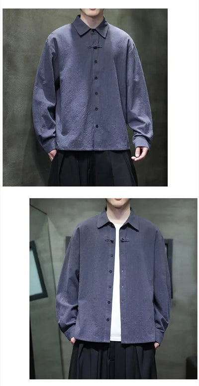 Mens Linen Shirts Casual Streetwear Long Sleeve Turn Down Collar Summer Beach Vacation Hawaiian Shirts M-5XL Plus Size Men Tops