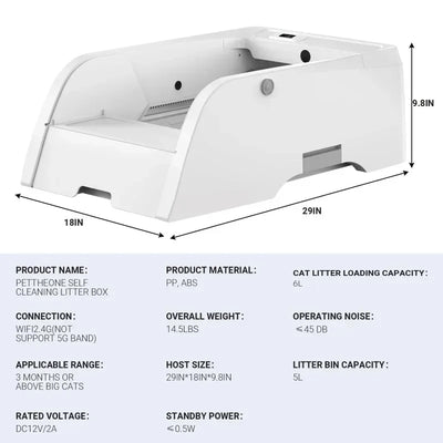 3.0 Automatic Cat Litter Box Self Cleaning,  Upgraded Automatic Cat Litter Box Self Cleaning That Can Use Clumping Cat Litter