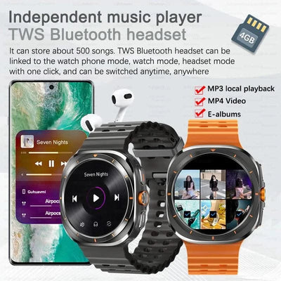 2025New Galaxy Watch 7 Ultra Smart Watch Men 32GB Memory GPS NFC AMOLED Screen Fitness Tracker Health Smartwatches For Samsung