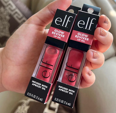 Original Genuine Elf Glow Reviver New Lip Oil Lip Gloss Lipstick Moisturizing Nourishing Fade Liplines Makeup Cosmetics Beauty