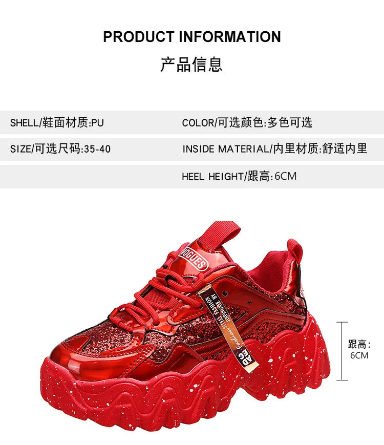 Woman’s Casual Sneakers Reflective Designer Tenis Shoes for Women Brand Fashin Platform Shoes Basket Sports Femme Walking Shoes