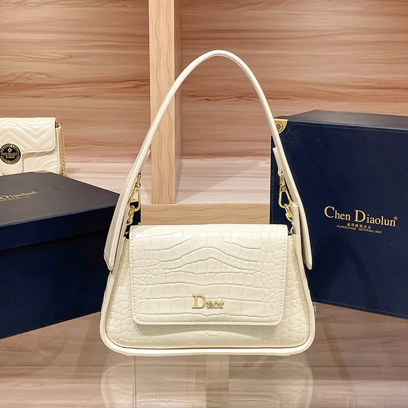 Classic Women's Handbag in Leather, Shoulder and Crossbody Bag Style, Luxury Elegant Design for Ladies By Famous Designer
