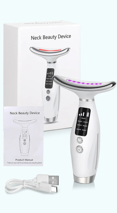 2025 EMS Micro-current Neck Face Beauty Device 7 Color Facial Massager for Enhanced Face Neck and Shoulder Care with Vibrating