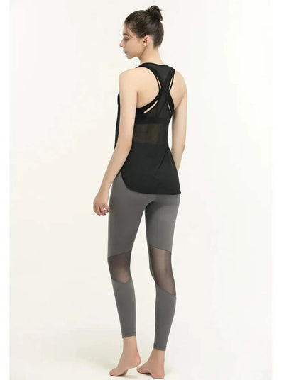 Sports Vests for Women Gym See Through Yoga Fitness Shirt Sports Top Black Running Vest Women's Jogger Shirts Workout Female