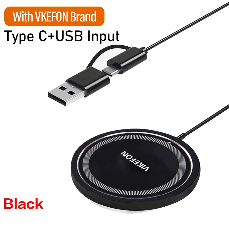 Magnetic Wireless Charger Fast Charging Pad Stand for iPhone 16 15 14 13 12Pro Max Airpods PD USB A Phone Chargers Dock Station