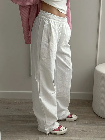 White Sweatpants For Women High Waist Loose Joggers Straight Trousers Female Black Spring Summer Casual Woman Long Pant Wide Leg
