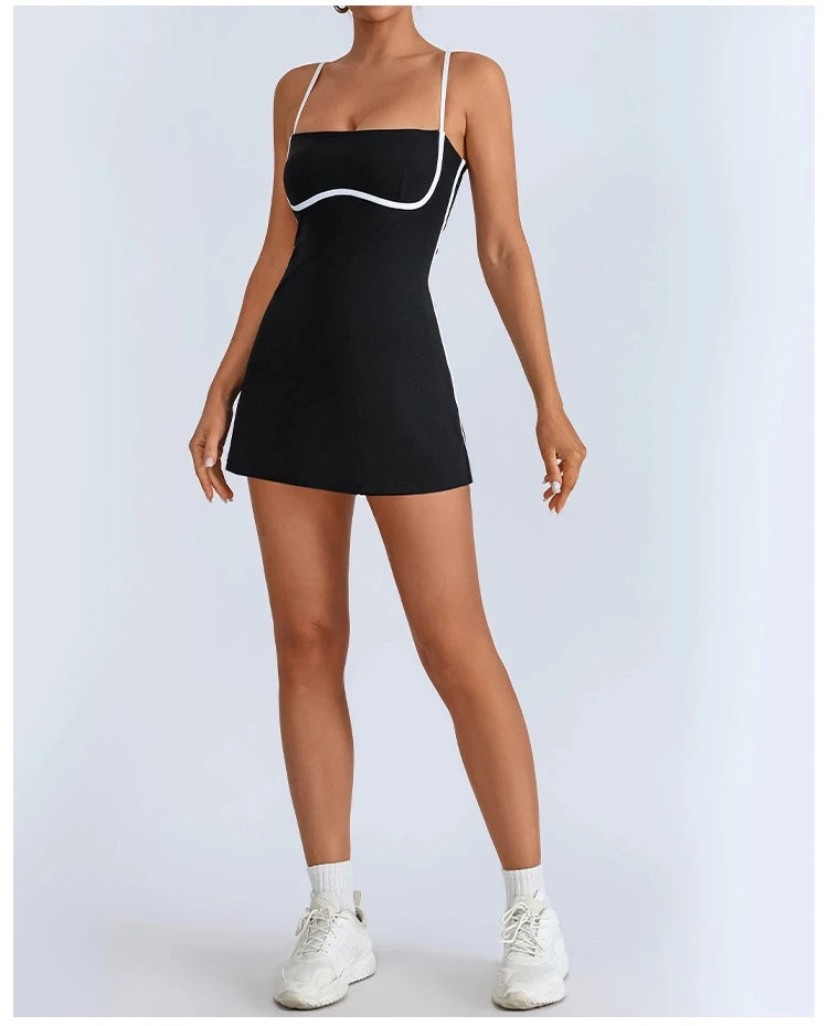 Golf Tennis Dress with Pad Sports Set Yoga for Women Workout Pickleball Clothing Badminton Skorts Activewear