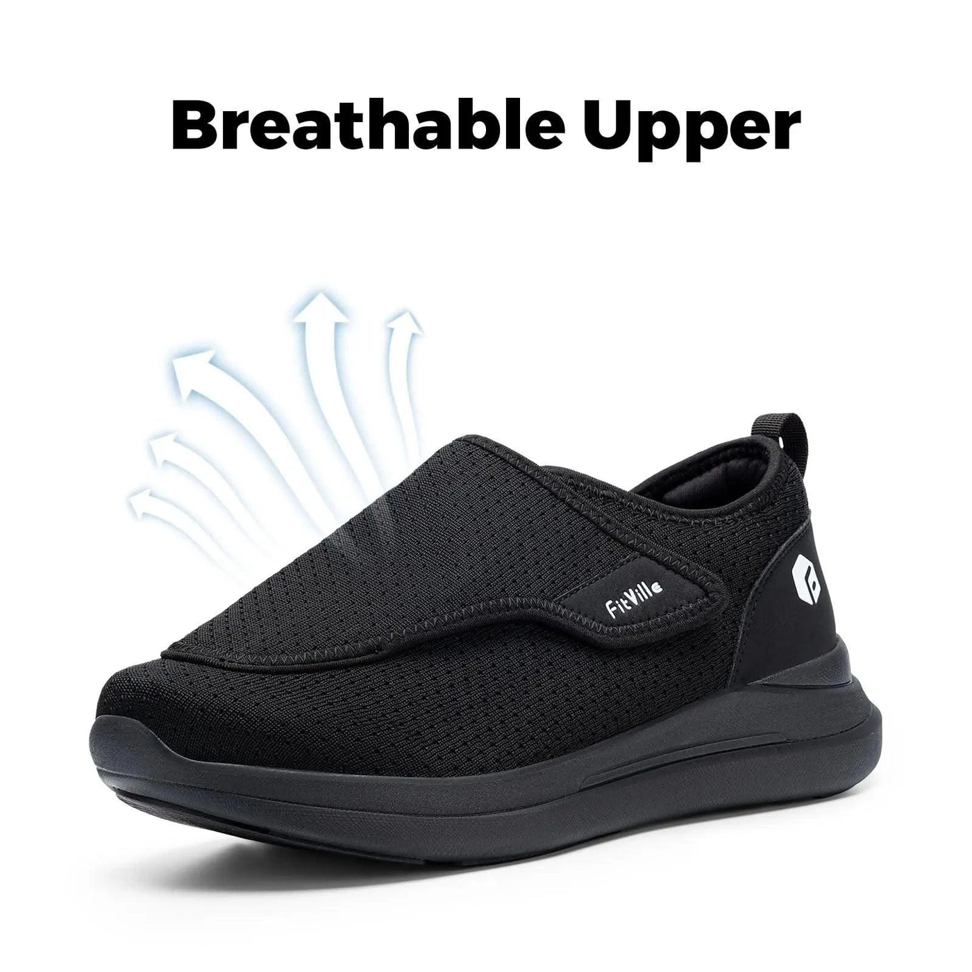 Orthopaedic Extra Wide Elderly Men's Diabetic Shoes for Swollen Feet | Adjustable Foot Pain Relief Walking Shoes