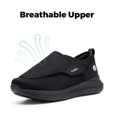 Orthopaedic Extra Wide Elderly Men's Diabetic Shoes for Swollen Feet | Adjustable Foot Pain Relief Walking Shoes