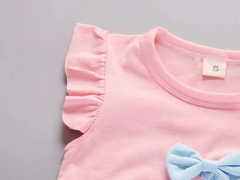 Children's Girls Clothes Summer New Baby Girl 1 2 3 4 Year Fashion Cute Vest Shorts 2Pcs/Sets Infant Outfits Kids Tracksuits