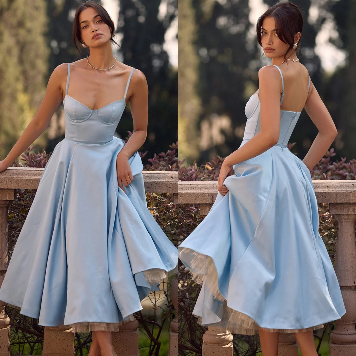 Women's Summer Long Dresses Elegant Lady Maxi Dress O-Neck Blue Dress High Waist Party Dresses for Female Sexy Hoilday Sundress
