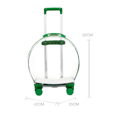 Clear Panoramic Pet Carrier Trolley Bag, Approved Portable Cat Dog Carrier for Small Medium Pets
