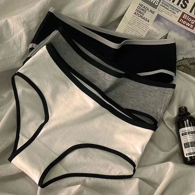 Women Panties Mid-Waist Cotton Solid Simple Sports Underwear Girls'S Briefs Comfortable Breathable Female's Lingerie