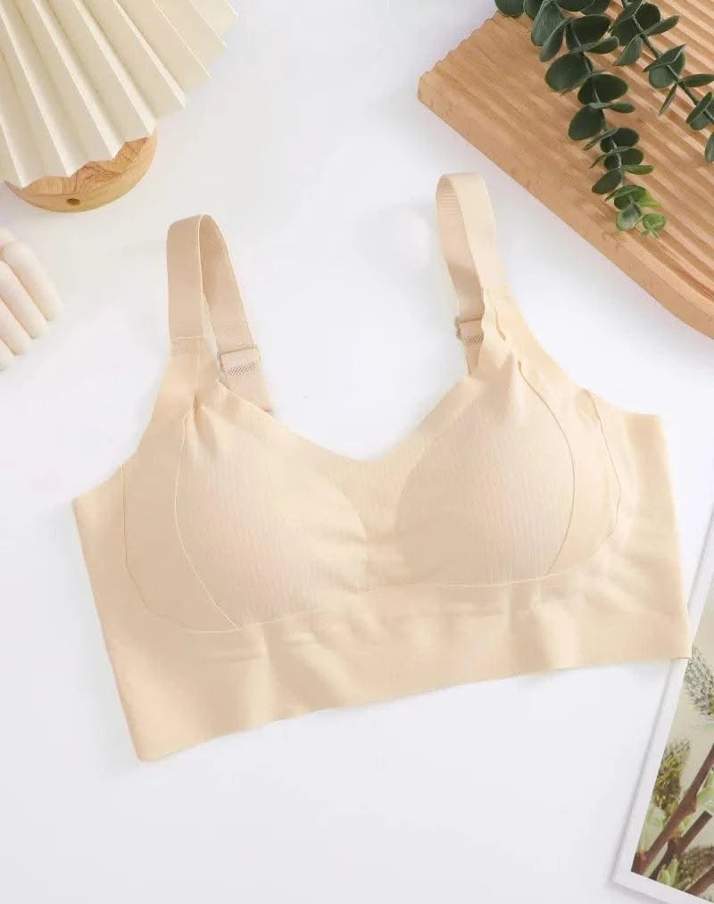 Plus Size Women Seamless Bras Sexy V Waist Brassiere Padded Wireless Soft Sleepwear Female Solid Breathable Underwear Lingerie