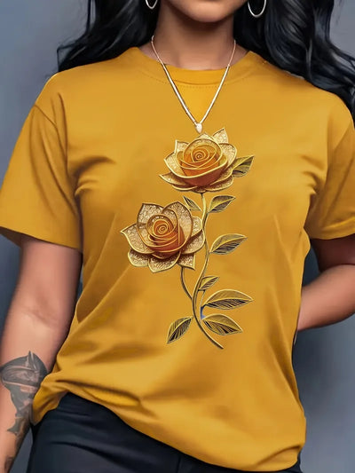 Women's Casual Crew Neck T-Shirt  All Season Essentials Simple Design Showing Elegant Style Inspirational Quote Print T-Shirt