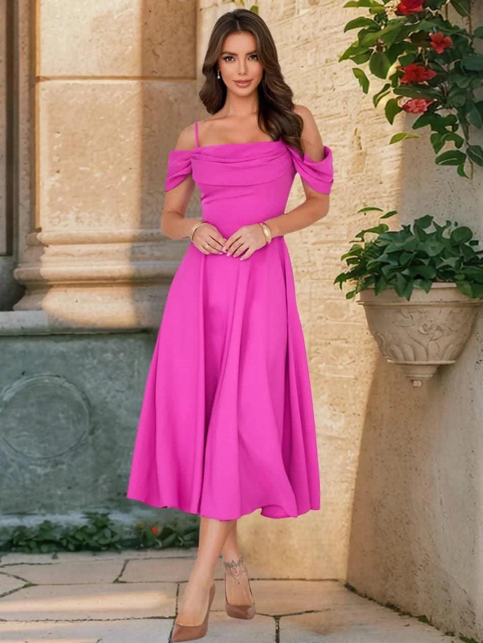European and American Summer Dress for Women Clothing New Sexy Pleated Suspender Dresses 2025 Slim Temperament A-line Skirt