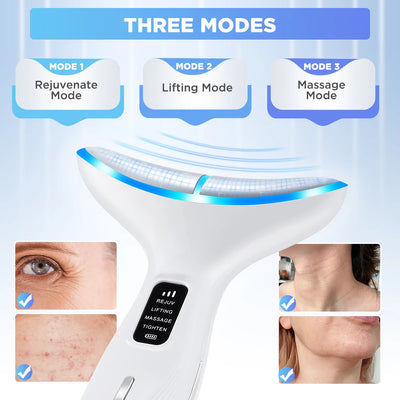 Neck Face Lifting Massager Hot Cold Neck Beauty Device Anti Wrinkle Skin Tightening Massager Remove Double Chin Facial Massager