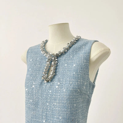 High Quality Luxury Small Fragrance Tweed Dresses For Women 2025 Sweet Short Summer Dress Party Vestidos Robes Roupas Feminina