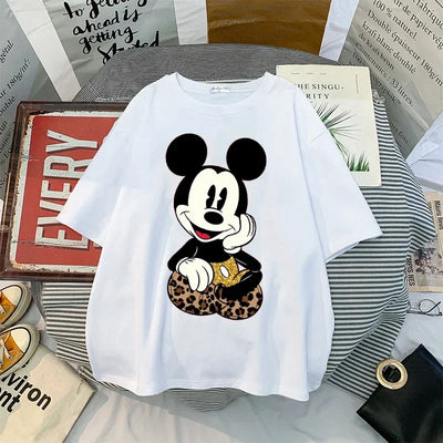 Kawaii Women T-Shirts Mickey Anime Blouses Clothing Graphic Clothes Harajuku Oversized T Shirt Womens Tops Y2k