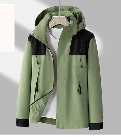 Women's Waterproof Ski Jacket Unisex Outdoor Single layer Jacket Mountain Windbreaker Hooded Raincoat Detachable Hat Coat