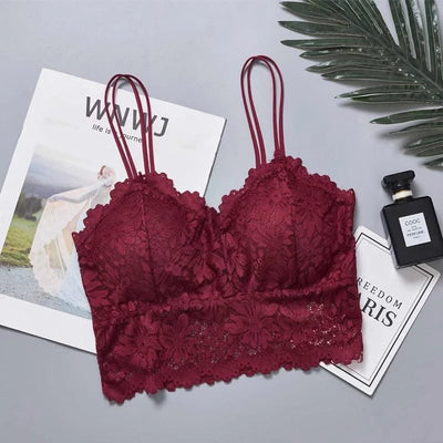 Wireless Push Up Bra Body Shaping Sexy Flower Lace Bra for Women