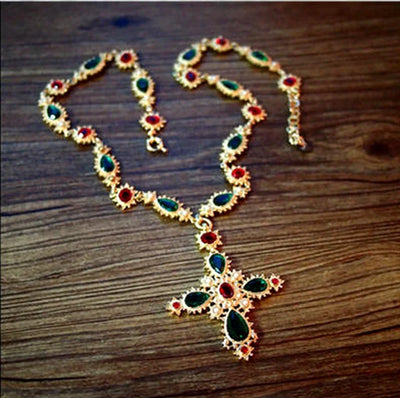 Luxury Crystal Statement Choker  Cross  Necklaces for Women Accossery Party Jewelry