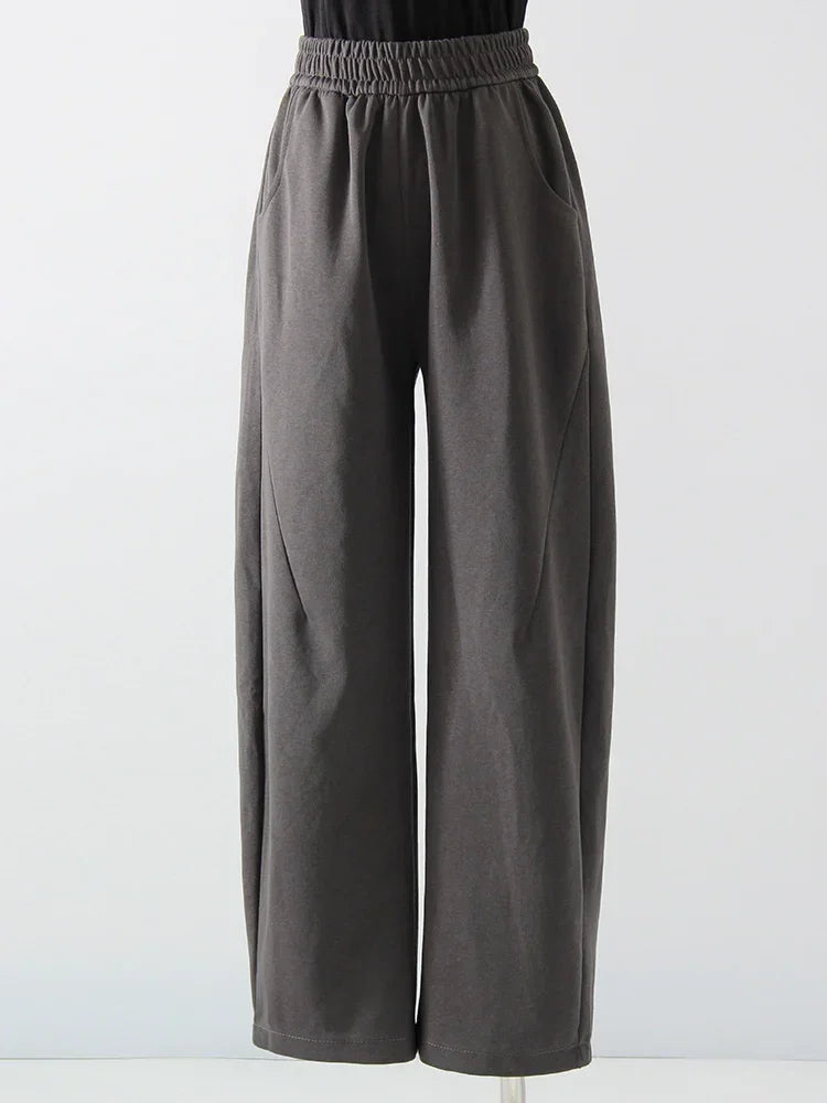 Women Straight Sweatpants Baggy Loose Dark Grey Long Pants Female Casual Sports Trousers High Waist Sweatpants For Women Joggers