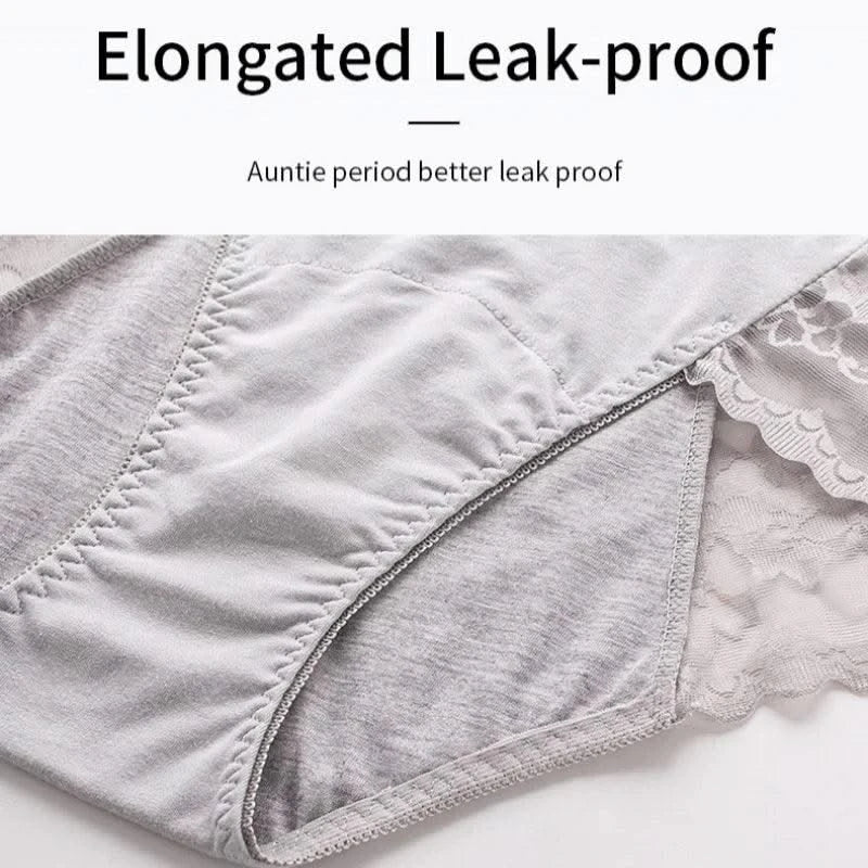 Women's Leak Proof Menstrual Panties lace Breathable SexysWaterproof Mid Waist Physiological Period Seamless  Underwear
