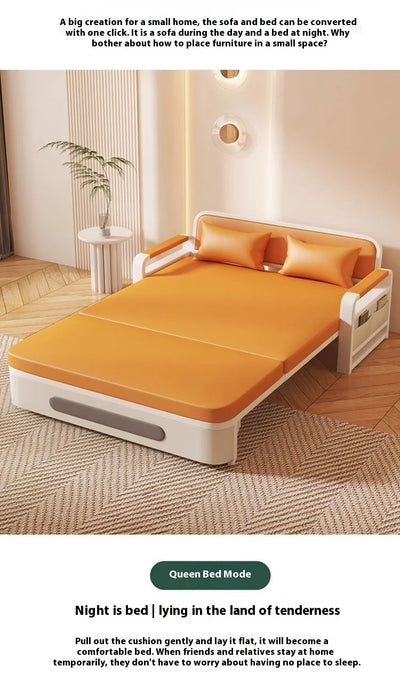 Wide 108cm Single person Bed Apartment Bedroom Living Room Folding 5cm sponge+2cm latex Telescopic Home Sofa Bed Dual-Purpose