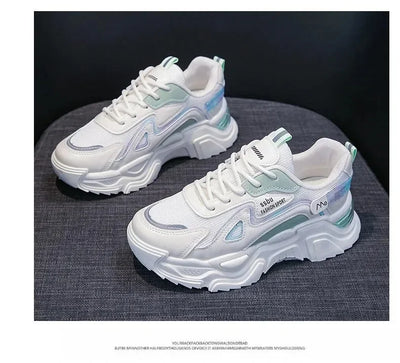 Sports shoes for women 2025 new fashion Korean version trendy fly woven breathable anti slip lightweight running shoes