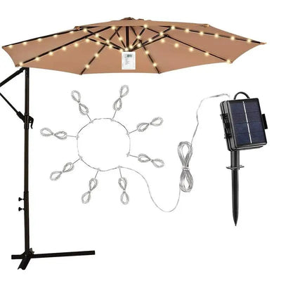 104 LED Solar Power Patio Umbrella Lights Outdoor Garden Parasol Fairy String Lamp IP67 Waterproof Solar Camping Tent Lamp Light