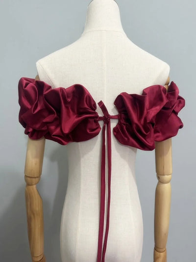 Bridal One-shoulder Satin Shawl Covering Side Breasts Strappy Shawl Lady Dinner Party Dress Scarf Wedding Dresses Accessories