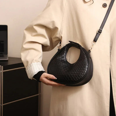PU Leather Shoulder Bag Fashion Solid Color Lattice Crossbody Bag Small Bag Ladies Trend Luxury Designer Handbags