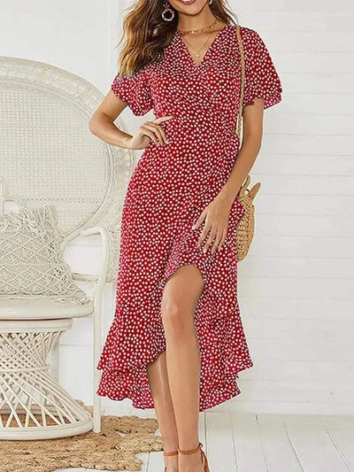 Summer Beach Maxi Dress Women Floral Print