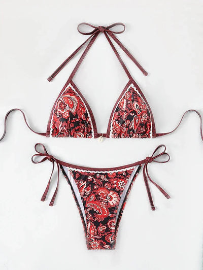 2025 Halter String Triangle Two Piece Bikini Women Swimwear Female Swimsuit Bathers Bathing Swimming Suit Beachwear Summer - Elanique