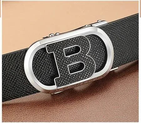 Men's Automatic Split Leather Buckle Belt | Versatile, Business, Casual Pants Belt | Middle-aged and Young Men