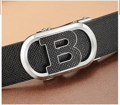 Men's Automatic Split Leather Buckle Belt | Versatile, Business, Casual Pants Belt | Middle-aged and Young Men
