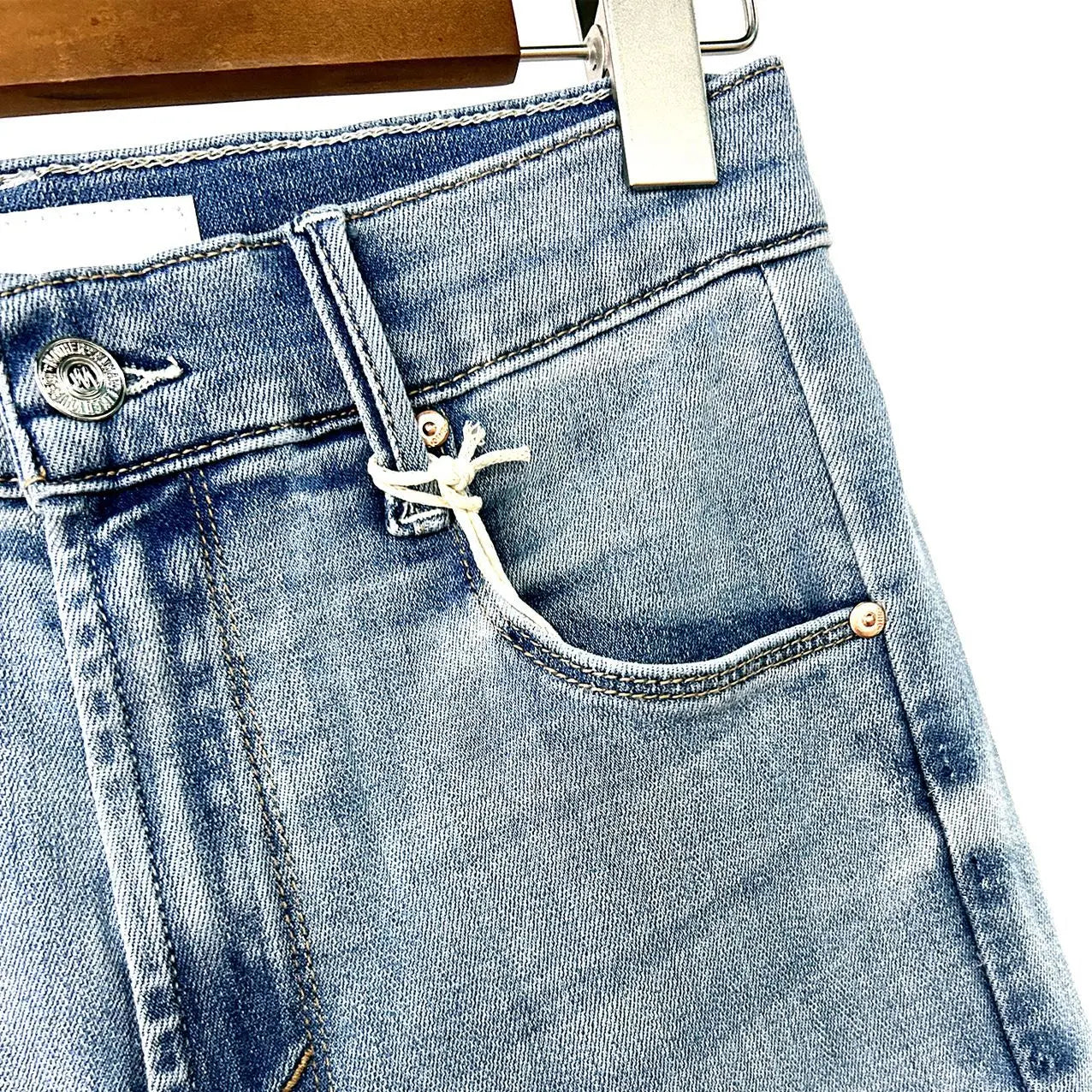 24 Spring/Summer New European and American High Waist Small O-cut Denim Pants for Women