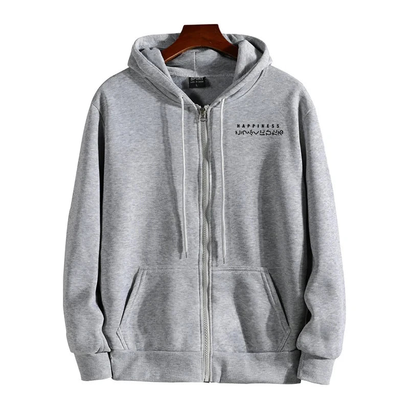 Men's Outerwear Printed Zipper Hoodie Overcoat Casual Sports Jogging Men Sweatshirts Clothing 2025 Fashion Versatile Tops Jacket