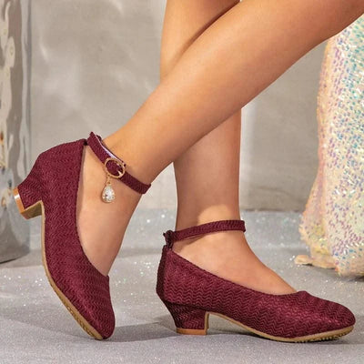 Non-slip Children's Leather Shoes with Heels | Catwalk | Versatile Girls Fashion |  Kids | Princess, Wedding, Party Shoes