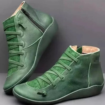 Snow Boots  Women Winter Genuine leather Ankle Spring flat Shoes woman Short Vintage Boots With Fur 2024 for women lace up boots
